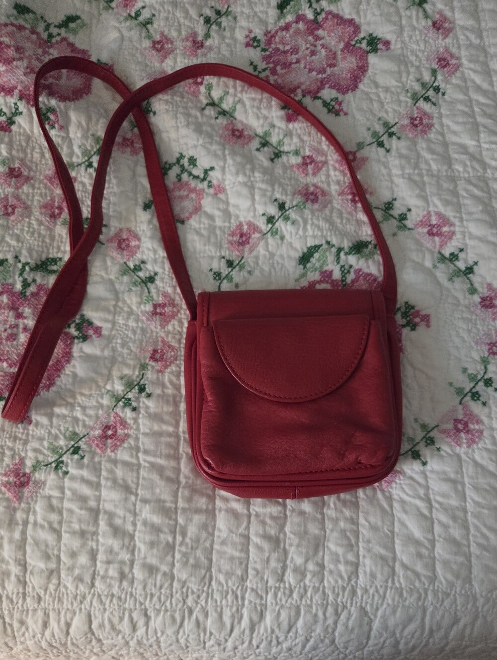 Red Leather Crossbody Bag